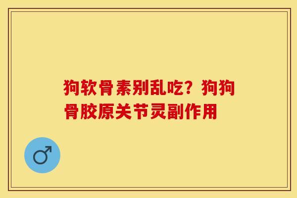 狗软骨素别乱吃？狗狗骨胶原关节灵副作用
