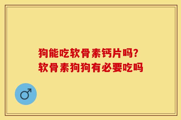 狗能吃软骨素钙片吗？软骨素狗狗有必要吃吗