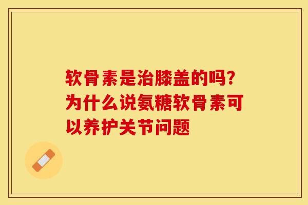 软骨素是治膝盖的吗？为什么说氨糖软骨素可以养护关节问题