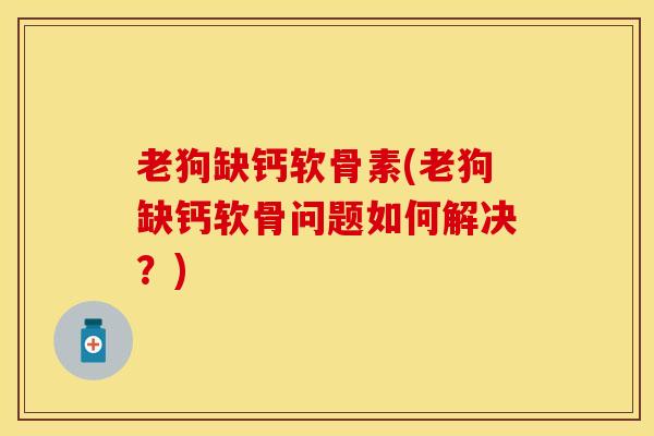 老狗缺钙软骨素(老狗缺钙软骨问题如何解决？)