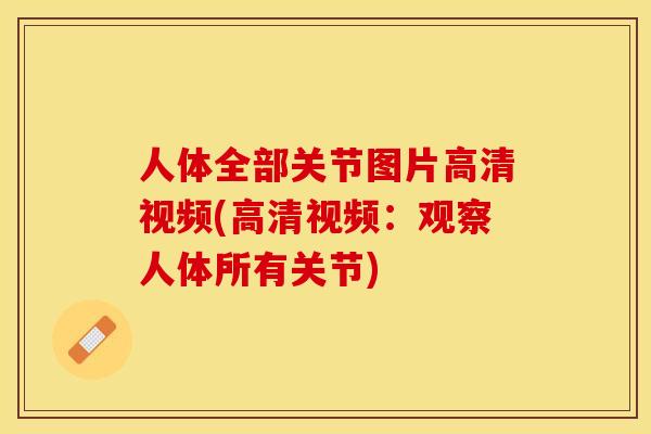 人体全部关节图片高清视频(高清视频：观察人体所有关节)