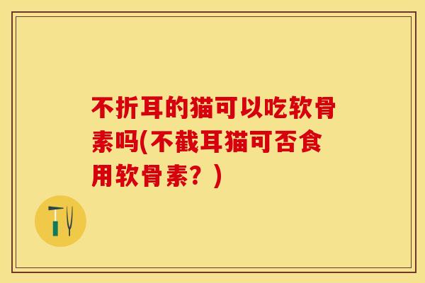 不折耳的猫可以吃软骨素吗(不截耳猫可否食用软骨素？)