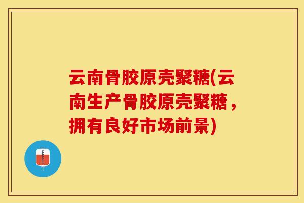 云南骨胶原壳聚糖(云南生产骨胶原壳聚糖，拥有良好市场前景)