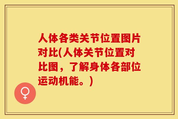 人体各类关节位置图片对比(人体关节位置对比图，了解身体各部位运动机能。)