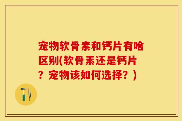 宠物软骨素和钙片有啥区别(软骨素还是钙片?宠物该如何选择?) 宠物软骨素和钙片有啥区别(软骨素还是钙片?宠物该如何选择?)