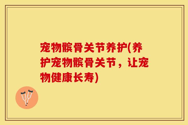 宠物髌骨关节养护(养护宠物髌骨关节，让宠物健康长寿)