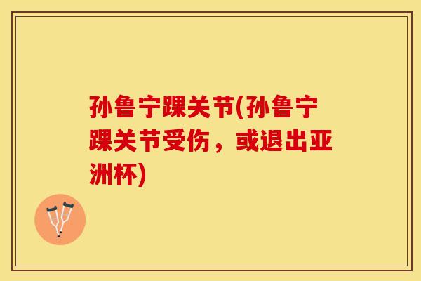 孙鲁宁踝关节(孙鲁宁踝关节受伤，或退出亚洲杯)
