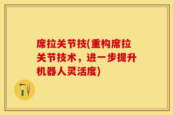 席拉关节技(重构席拉关节技术，进一步提升机器人灵活度)