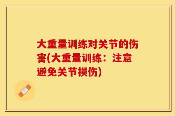 大重量训练对关节的伤害(大重量训练：注意避免关节损伤)