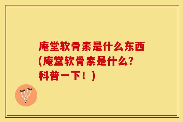 庵堂软骨素是什么东西(庵堂软骨素是什么？科普一下！)