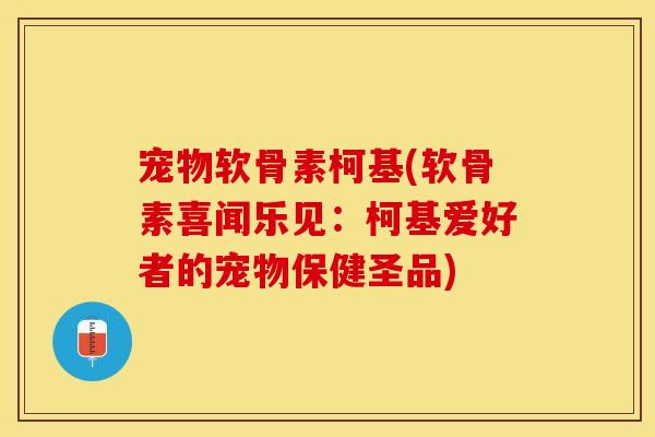 宠物软骨素柯基(软骨素喜闻乐见：柯基爱好者的宠物保健圣品)