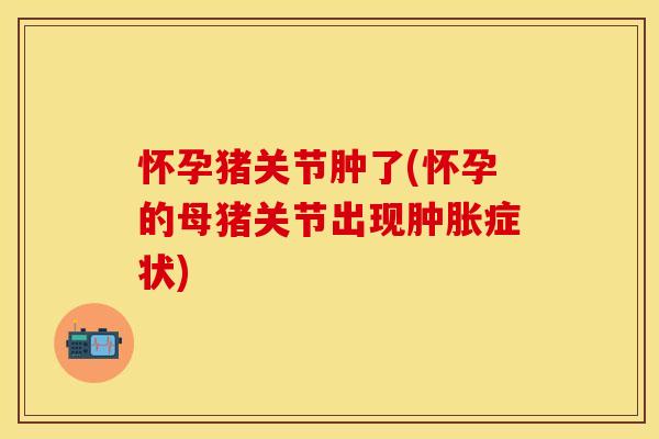 怀孕猪关节肿了(怀孕的母猪关节出现症状)