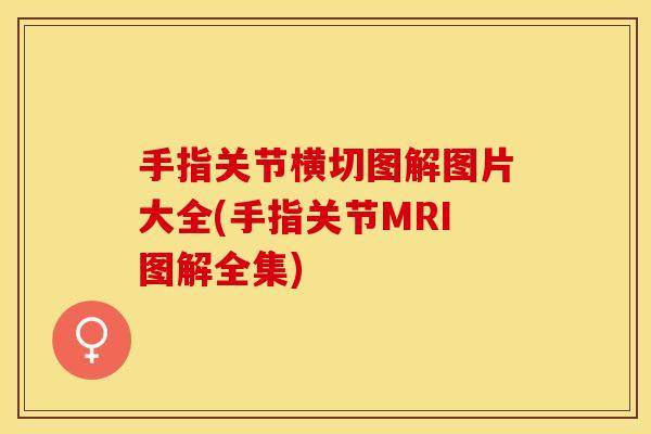 手指关节横切图解图片大全(手指关节MRI图解全集)