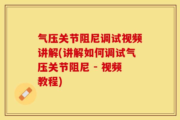 气压关节阻尼调试视频讲解(讲解如何调试气压关节阻尼 - 视频教程)