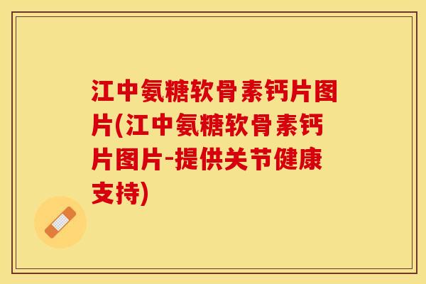 江中氨糖软骨素钙片图片(江中氨糖软骨素钙片图片-提供关节健康支持)