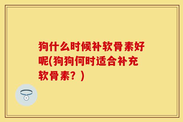 狗什么时候补软骨素好呢(狗狗何时适合补充软骨素？)