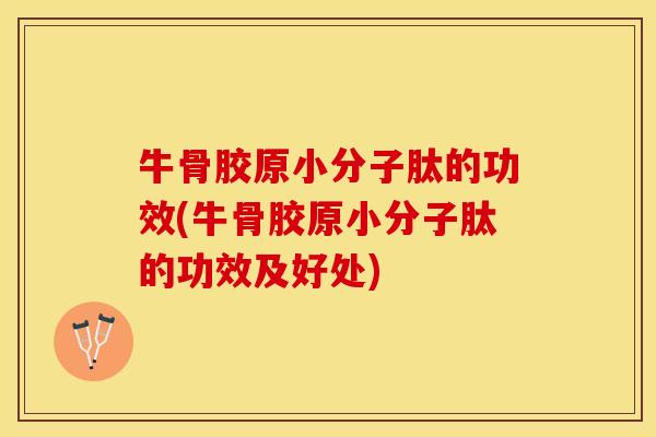 牛骨胶原小分子肽的功效(牛骨胶原小分子肽的功效及好处)