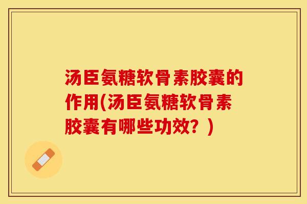 汤臣氨糖软骨素胶囊的作用(汤臣氨糖软骨素胶囊有哪些功效？)