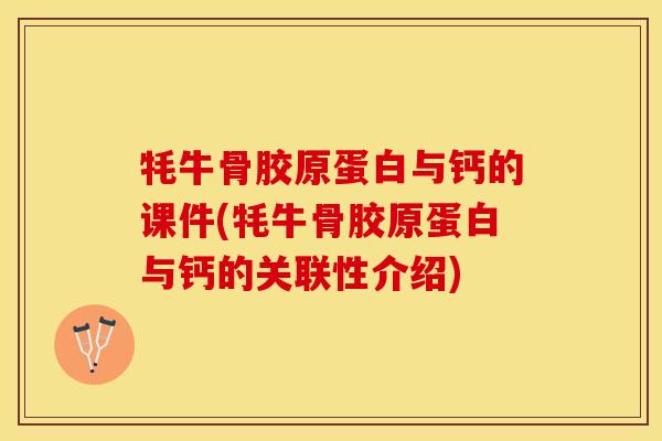 牦牛骨胶原蛋白与钙的课件(牦牛骨胶原蛋白与钙的关联性介绍)