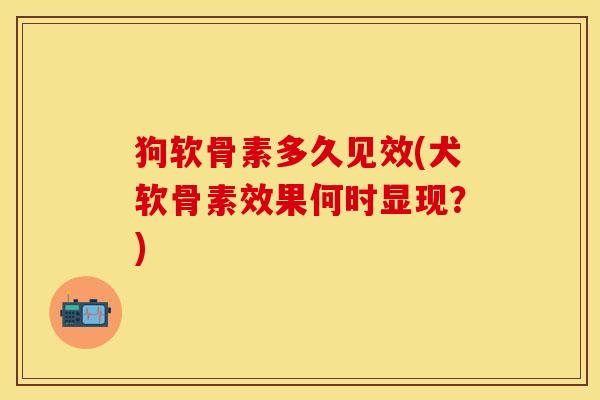 狗软骨素多久见效(犬软骨素效果何时显现？)