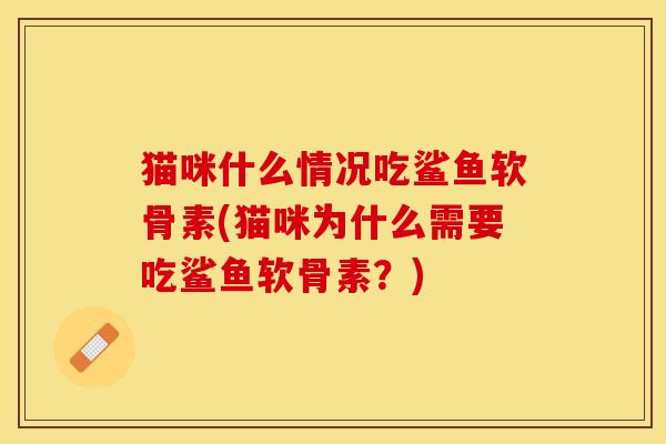 猫咪什么情况吃鲨鱼软骨素(猫咪为什么需要吃鲨鱼软骨素？)