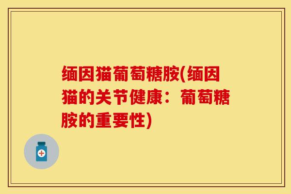缅因猫葡萄糖胺(缅因猫的关节健康：葡萄糖胺的重要性)