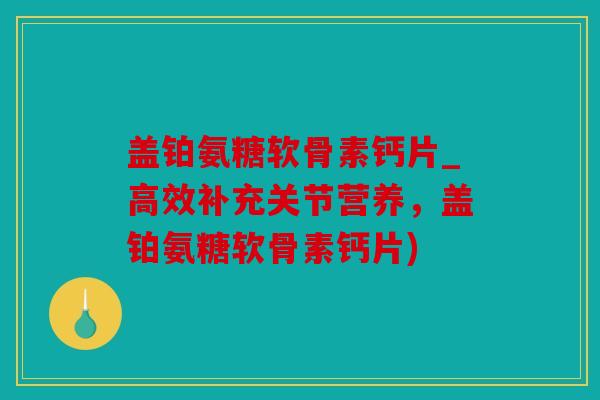盖铂氨糖软骨素钙片_高效补充关节营养，盖铂氨糖软骨素钙片)