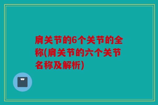 肩关节的6个关节的全称(肩关节的六个关节名称及解析)