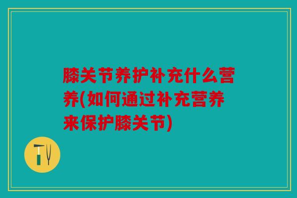 膝关节养护补充什么营养(如何通过补充营养来保护膝关节)