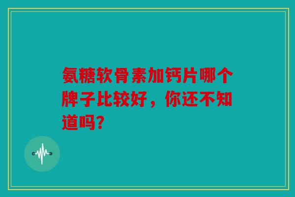 氨糖软骨素加钙片哪个牌子比较好，你还不知道吗？