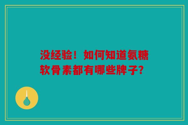 没经验!如何知道氨糖软骨素都有哪些牌子? 没经验!如何知道氨糖软骨素都有哪些牌子?