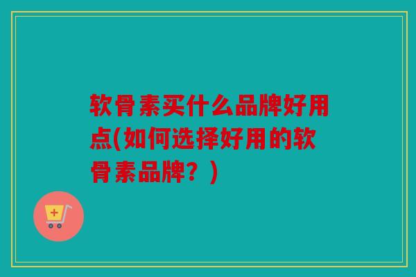 软骨素买什么品牌好用点(如何选择好用的软骨素品牌？)