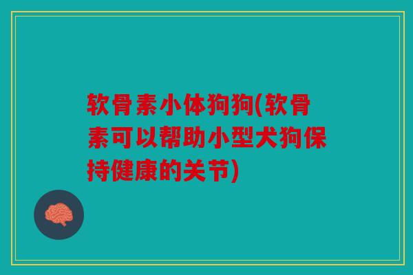 软骨素小体狗狗(软骨素可以帮助小型犬狗保持健康的关节) 软骨素小体狗狗(软骨素可以帮助小型犬狗保持健康的关节)