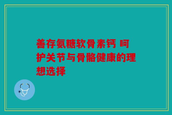 善存氨糖软骨素钙 呵护关节与骨骼健康的理想选择 善存氨糖软骨素钙 呵护关节与骨骼健康的理想选择
