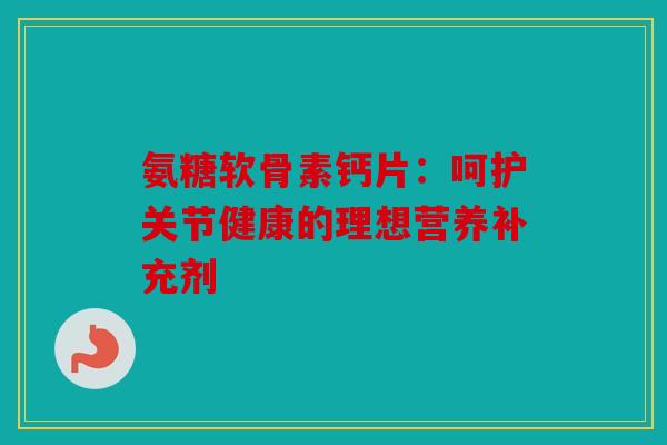 氨糖软骨素钙片：呵护关节健康的理想营养补充剂