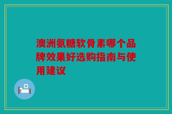 澳洲氨糖软骨素哪个品牌效果好选购指南与使用建议