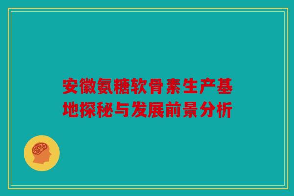 安徽氨糖软骨素生产基地探秘与发展前景分析