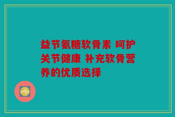 益节氨糖软骨素 呵护关节健康 补充软骨营养的优质选择 益节氨糖软骨素 呵护关节健康 补充软骨营养的优质选择