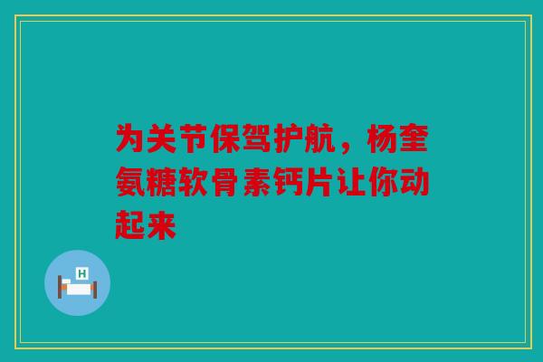 为关节保驾护航,杨奎氨糖软骨素钙片让你动起来 为关节保驾护航,杨奎氨糖软骨素钙片让你动起来