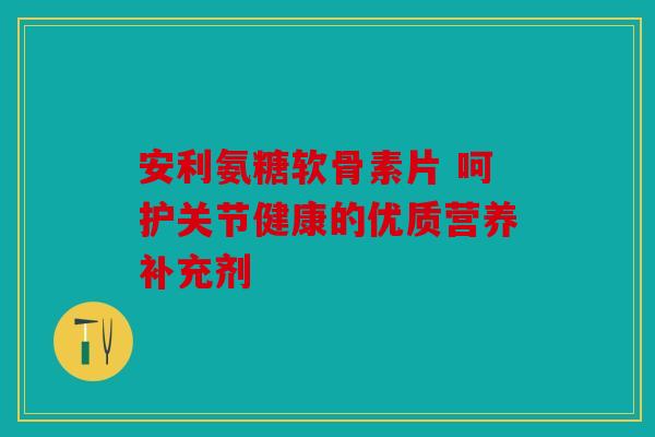 安利氨糖软骨素片 呵护关节健康的优质营养补充剂