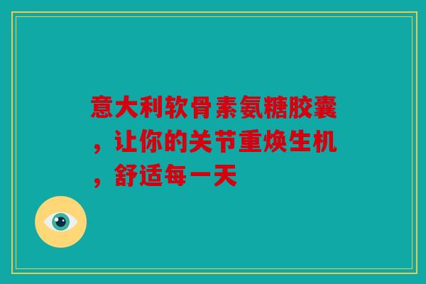 意大利软骨素氨糖胶囊,让你的关节重焕生机,舒适每一天 意大利软骨素氨糖胶囊,让你的关节重焕生机,舒适每一天