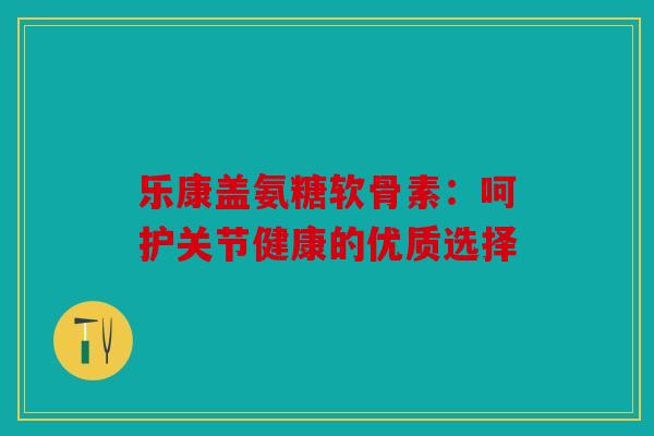 乐康盖氨糖软骨素:呵护关节健康的优质选择 乐康盖氨糖软骨素:呵护关节健康的优质选择