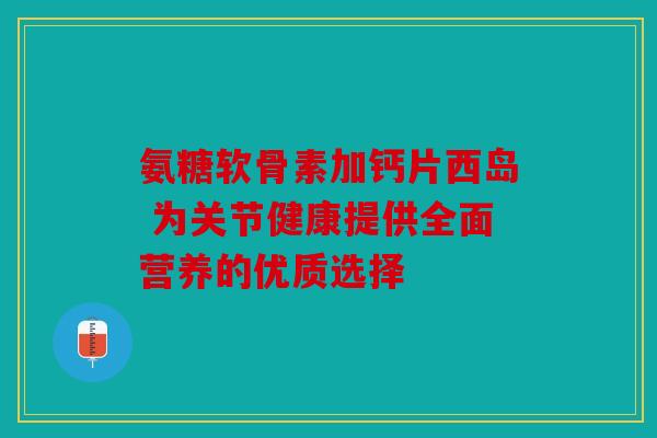 氨糖软骨素加钙片西岛 为关节健康提供全面营养的优质选择 氨糖软骨素加钙片西岛 为关节健康提供全面营养的优质选择