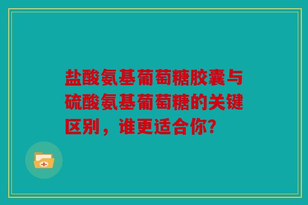盐酸氨基葡萄糖胶囊与硫酸氨基葡萄糖的关键区别，谁更适合你？